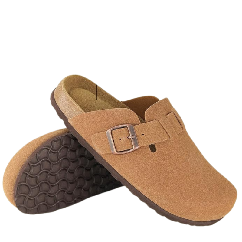 Sabots Confort Narsago avec Semelle en Liège et Mousse à Mémoire | Daim Végétalien Beige – Image 2