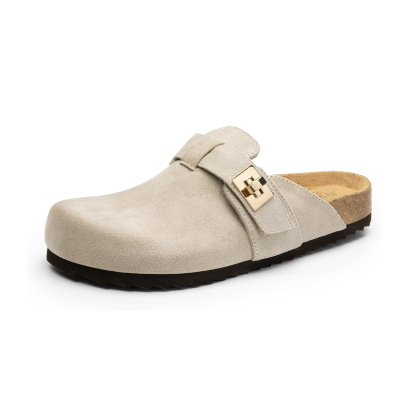Mules Confort Dream Pairs™ avec Semelle en Liège et Soutien de la Voûte Plantaire | Gris