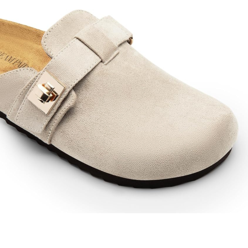 Mules Confort Dream Pairs™ avec Semelle en Liège et Soutien de la Voûte Plantaire | Gris – Image 2