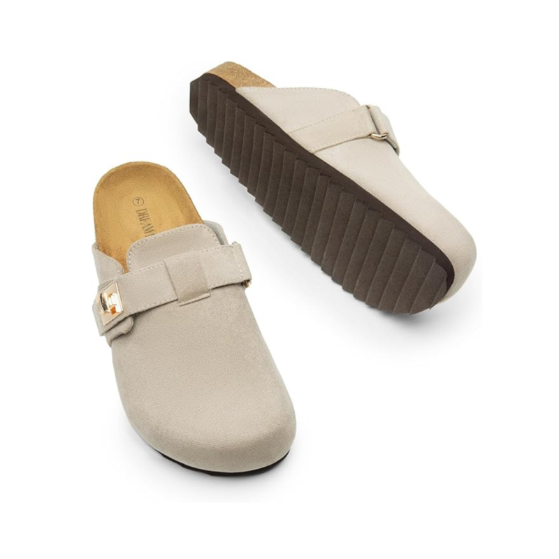 Mules Confort Dream Pairs™ avec Semelle en Liège et Soutien de la Voûte Plantaire | Gris – Image 3
