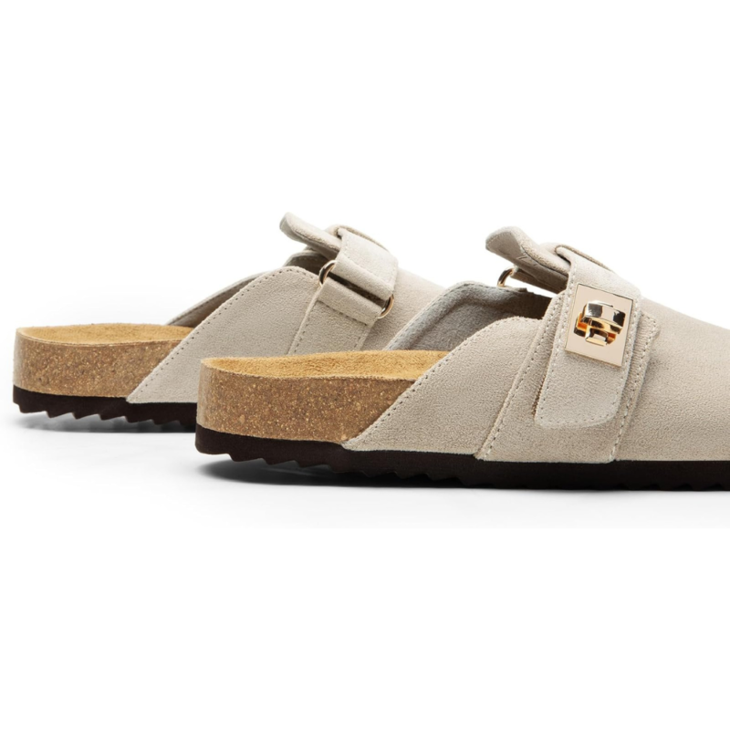 Mules Confort Dream Pairs™ avec Semelle en Liège et Soutien de la Voûte Plantaire | Gris – Image 4