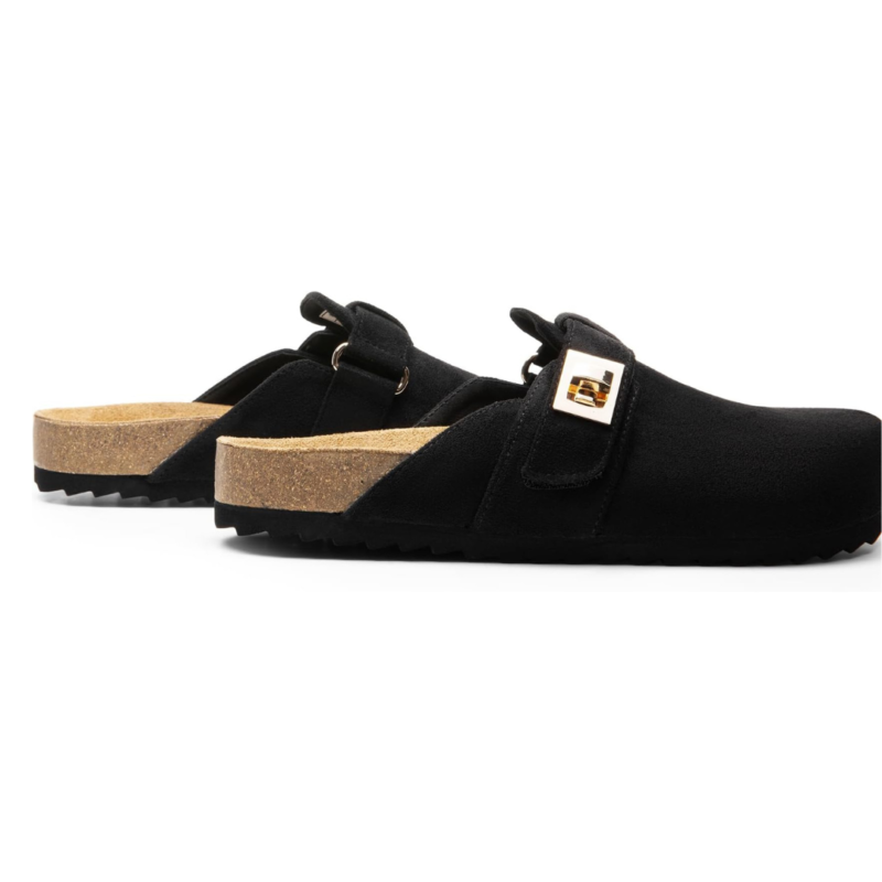 Mules Confort Dream Pairs™ avec Semelle en Liège et Soutien de la Voûte Plantaire | Noir – Image 2